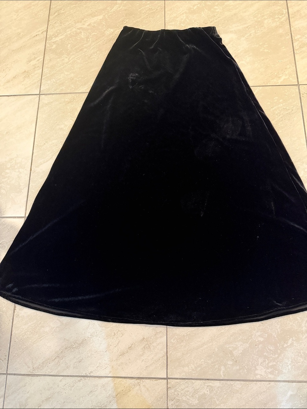 Banana Republic Black Velvet A-Line Maxi Skirt